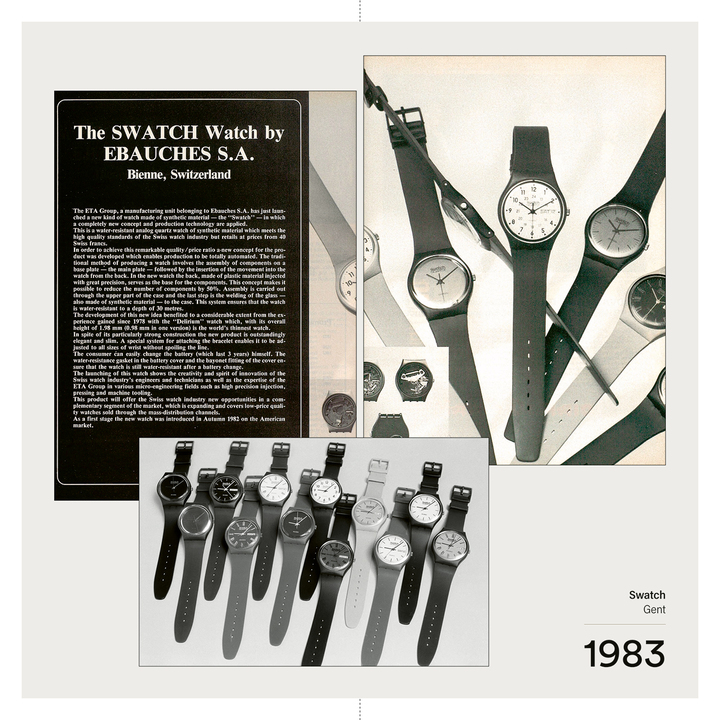 Archives d'Europa Star à propos du lancement de la Royal Oak puis de la Swatch. Aujourd'hui, les deux maisons collaborent pour lancer la Royal Pop.