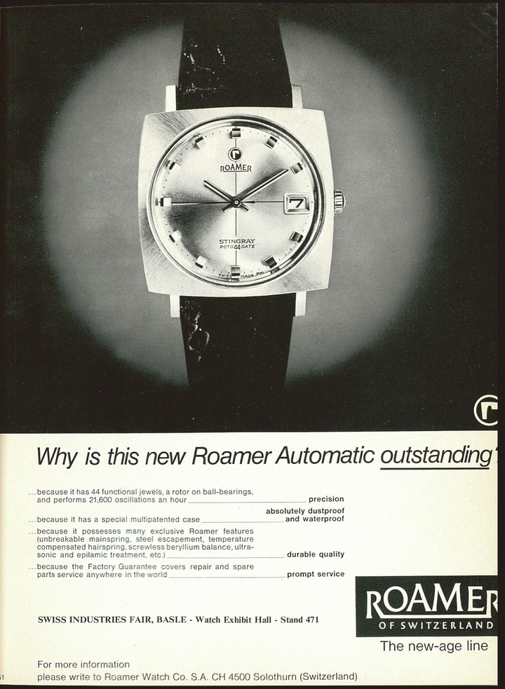 Sélection d'archives Roamer dans Europa Star, respectivement de 1946, 1952 et 1966